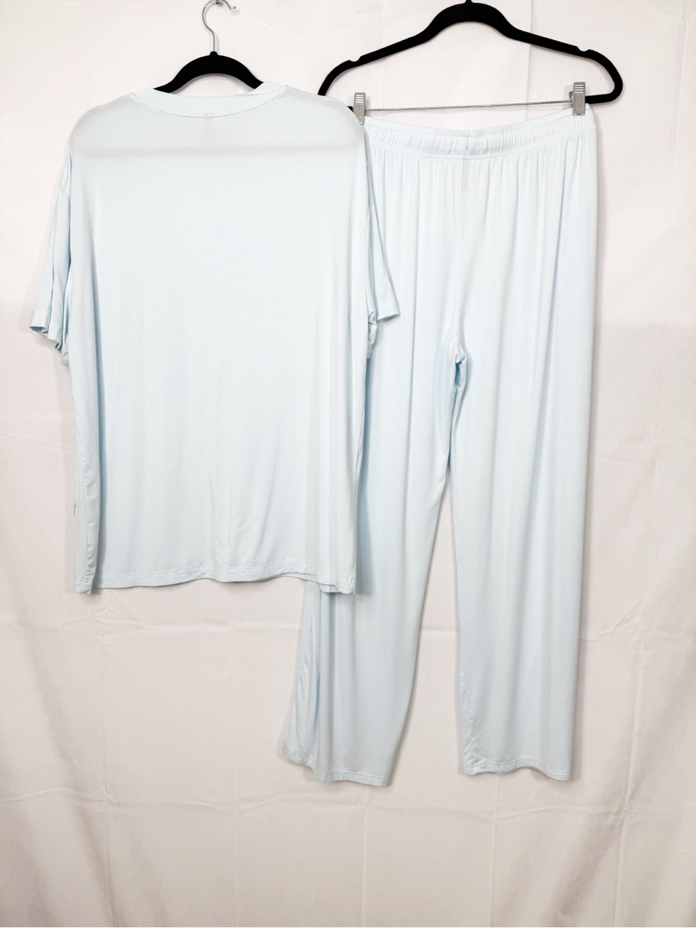 Cmfrt Cloud Lounge Set Tee Shirt Wide Leg Pants Light Baby Blue Two (2) Piece - Picture 3 of 16
